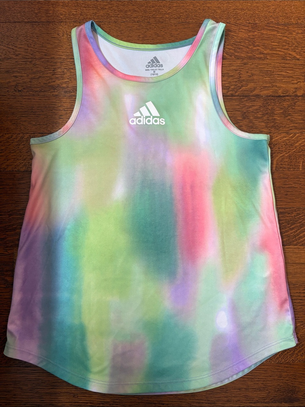 adidas Girls' Pastel Tie-Dye Tank Top - Green, Pink, Purple